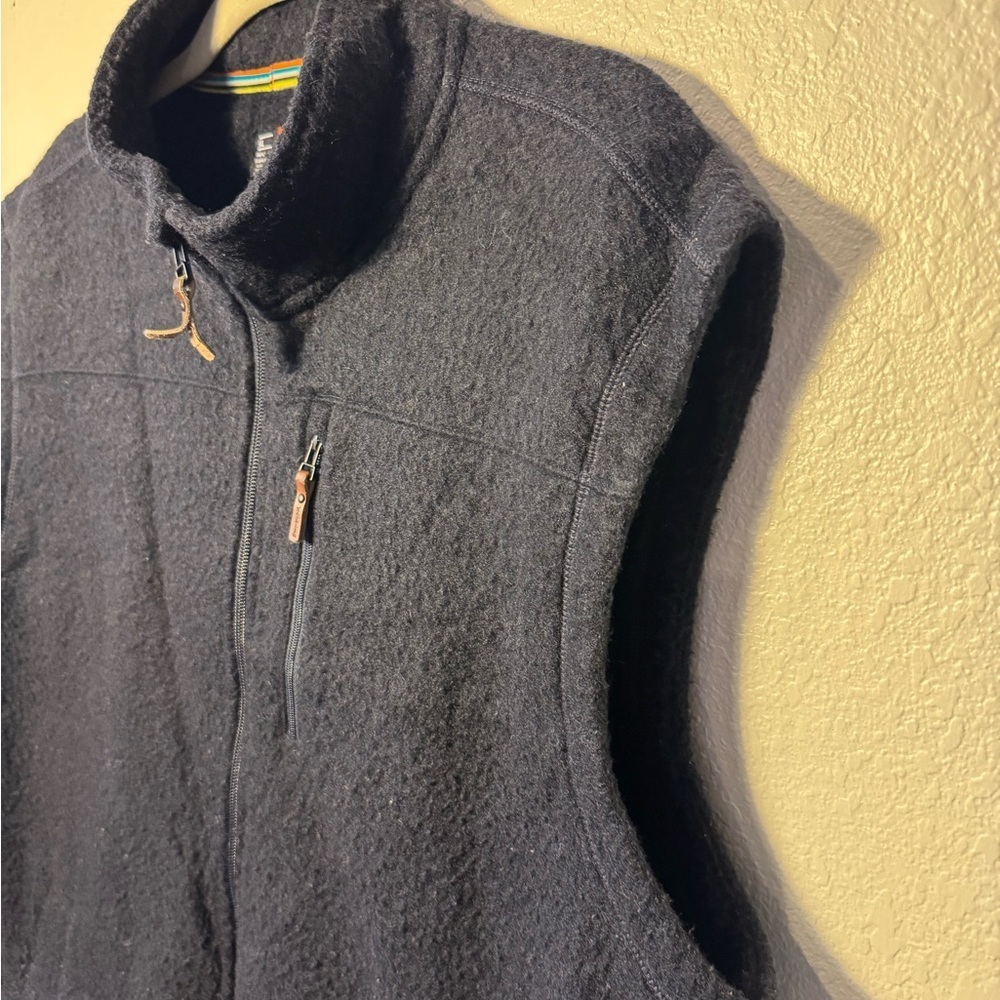 Smartwool Men’s Black Wool Blend Zip Front Warm Vest with Pockets Gorpcore XL